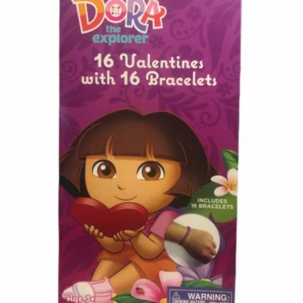 Dora the Explorer Valentine’s Day Cards with Bracelets